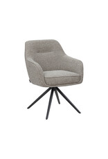 Damn LABEL51 Eetkamerstoel Akira - Mushroom - Royal Boucle - Zwart Metalen Frame