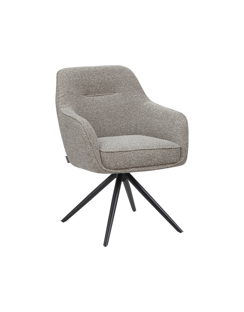 Damn LABEL51 Eetkamerstoel Akira - Mushroom - Royal Boucle - Zwart Metalen Frame