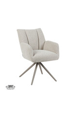 Damn LABEL51 Eetkamerstoel Padua - Naturel - Royal Boucle - Taupe Metalen Frame