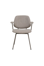 Damn LABEL51 Eetkamerstoel Loreto - Naturel - Royal Boucle - Taupe Metalen Frame