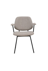 Damn LABEL51 Eetkamerstoel Loreto - Naturel - Royal Boucle - Zwart Metalen Frame