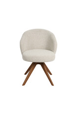 Damn LABEL51 Eetkamerstoel Sabi - Naturel - Royal Boucle - Walnoot Houten Frame