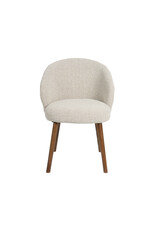 Damn LABEL51 Eetkamerstoel Shiro - Naturel - Royal Boucle - Walnoot Houten Frame