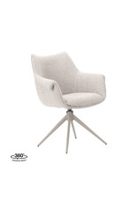 Damn LABEL51 Eetkamerstoel Narumi - Naturel - Royal Boucle - Taupe Metalen Frame