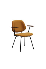 Damn LABEL51 Eetkamerstoel Gastron - Oker - Fluweel - Zwart Metalen Frame