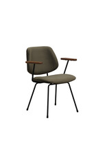 Damn LABEL51 Eetkamerstoel Gastron - Hunter - Fluweel - Zwart Metalen Frame