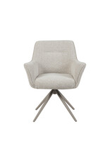 Damn LABEL51 Eetkamerstoel Kimora - Naturel - Royal Boucle - Taupe Metalen Frame