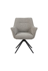 Damn LABEL51 Eetkamerstoel Kimora - Mushroom - Royal Boucle - Zwart Metalen Frame