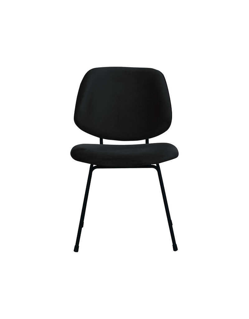 Damn LABEL51 Eetkamerstoel Bello - Zwart - Fluweel - Zwart Metalen Frame