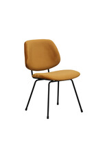 Damn LABEL51 Eetkamerstoel Bello - Oker - Fluweel - Zwart Metalen Frame