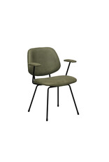 Damn LABEL51 Eetkamerstoel Rivano - Moss - Micro Suede - Zwart Metalen Frame