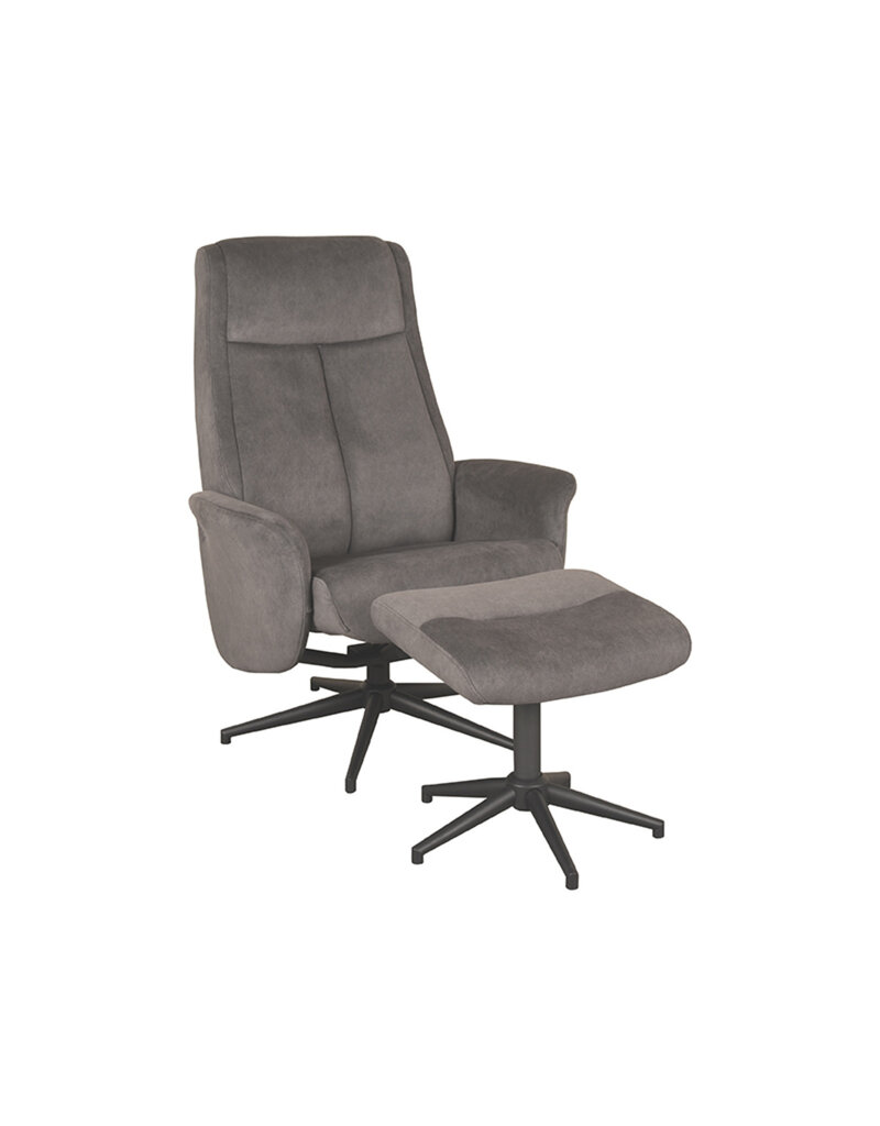Damn LABEL51 Fauteuil Bergen - Antraciet - Cosmo - Incl. Hocker