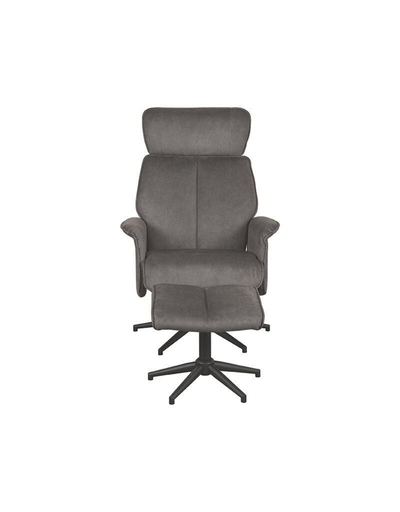 Damn LABEL51 Fauteuil Verdal - Antraciet - Cosmo - Incl. Hocker