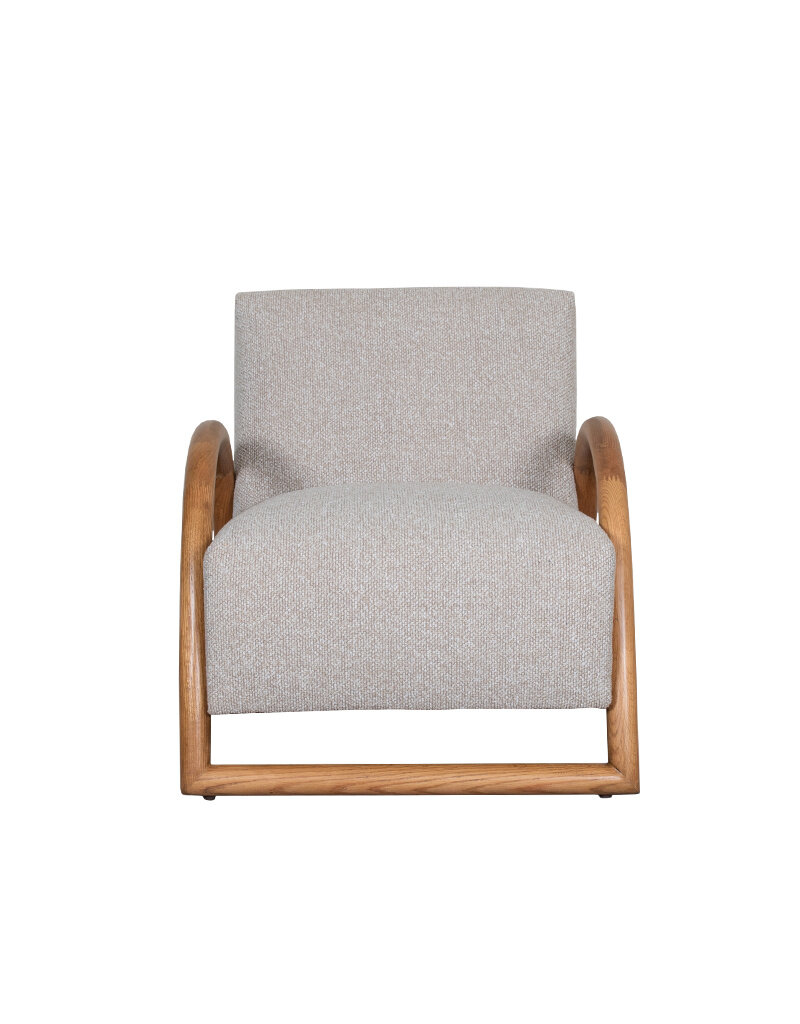 Damn LABEL51 Fauteuil Viggo - Naturel - Royal Boucle - Naturel Houten Frame