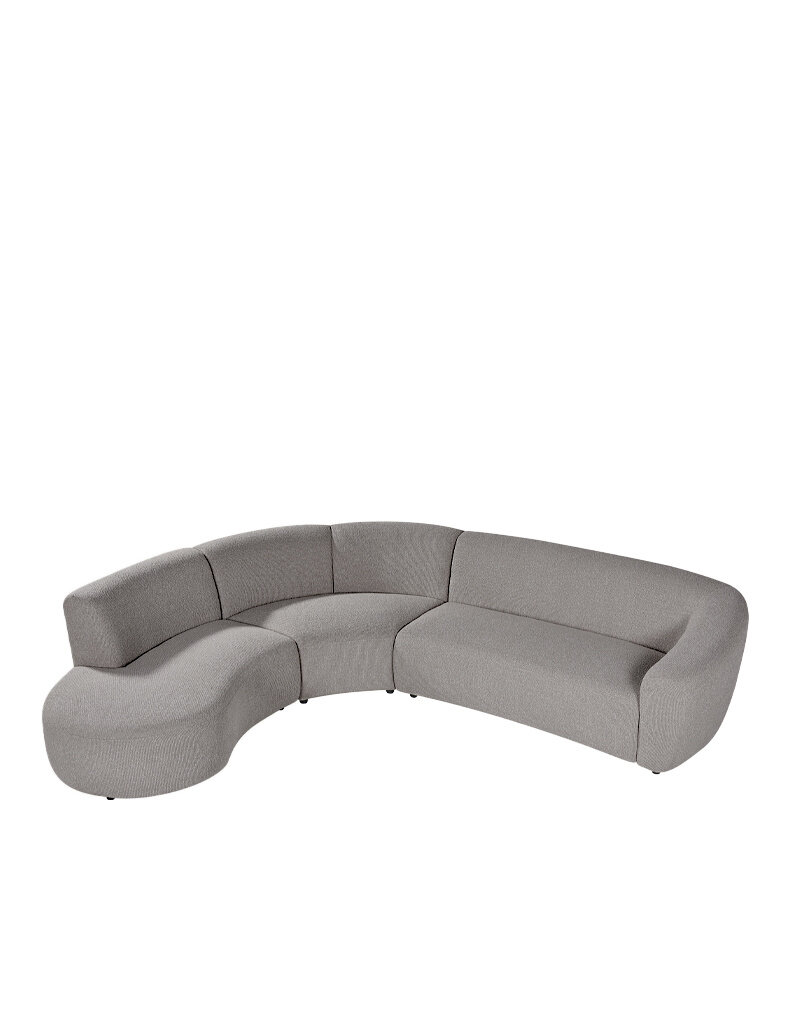 Damn LABEL51 Hoekbank Florence - Mushroom - Royal Boucle - Links Voorstaand