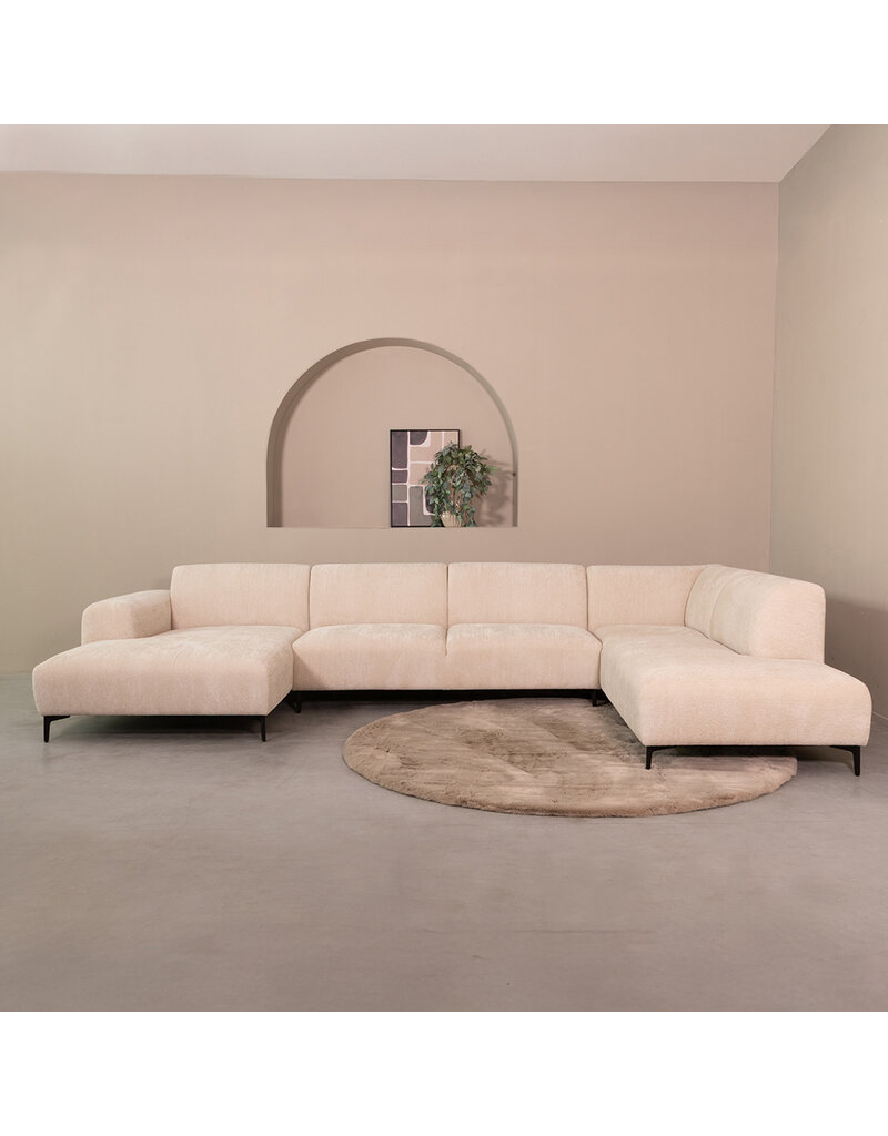 Damn LABEL51 Hoekbank Merido - Naturel - Raven - Links Voorstaand