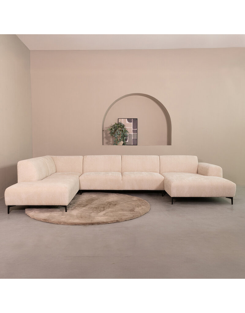 Damn LABEL51 Hoekbank Merido - Naturel - Raven - Rechts Voorstaand