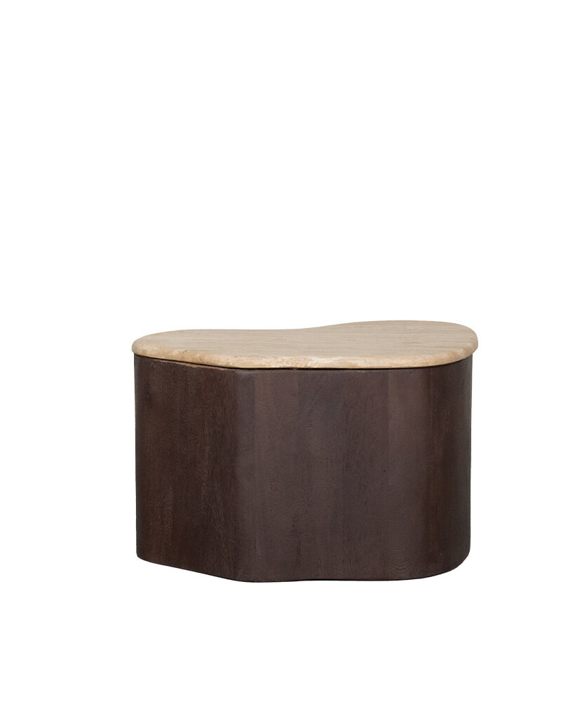 Damn LABEL51 Salontafel Davi - Espresso - Travertin - 50 cm