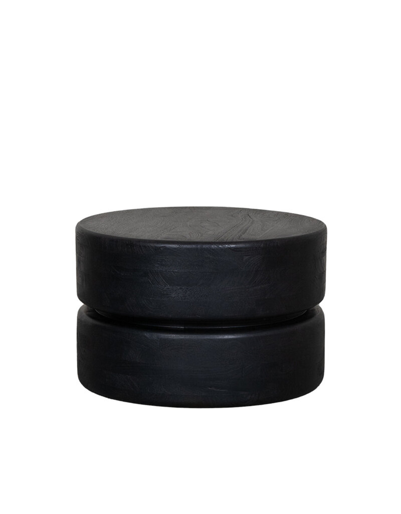 Damn LABEL51 Salontafel Milly - Zwart - Mangohout - 50 cm - Rond