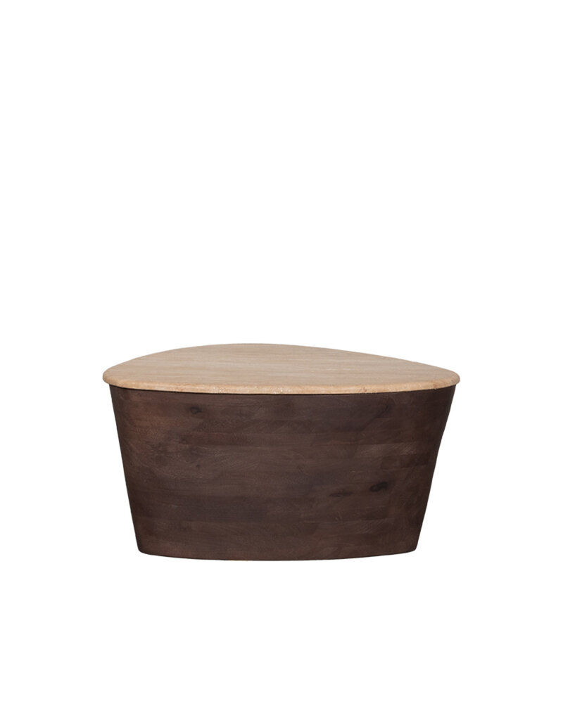 Damn LABEL51 Salontafel Ravi - Espresso - Travertin - 70 cm