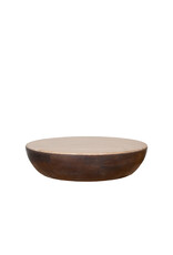 Damn LABEL51 Salontafel Bowl - Espresso - Travertin - 90 cm - Rond