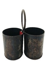 Damn 2-Bottle holder old iron 20x20cm. (7978)