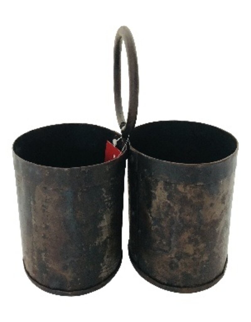 Damn 2-Bottle holder old iron 20x20cm. (7978)