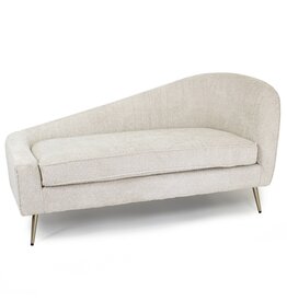 Chaise longue Sonny in stof bouclé zand*