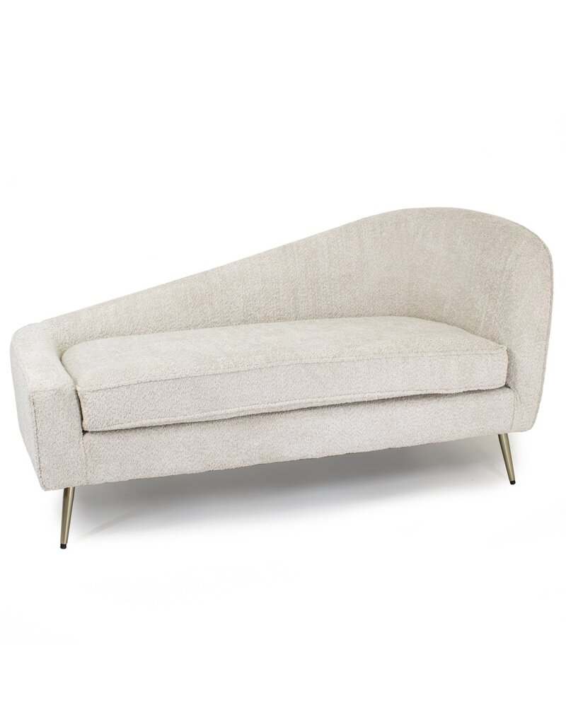 Chaise longue Sonny in stof bouclé zand*
