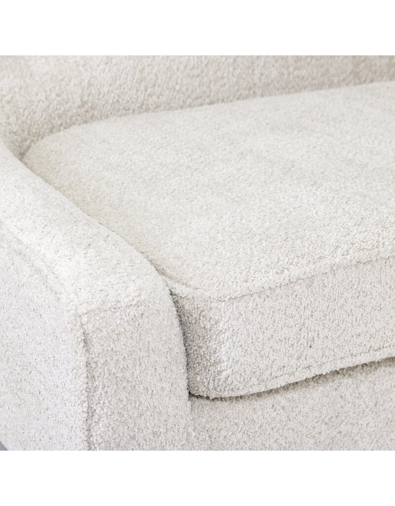 Chaise longue Sonny in stof bouclé zand*