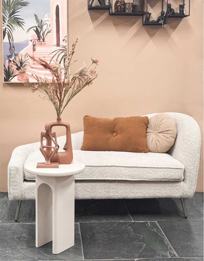 Chaise longue Sonny in stof bouclé zand*