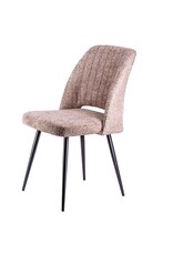 Eetkamerstoel Samora in stof teddy zacht roze**