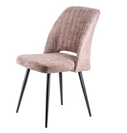 Eetkamerstoel Samora in stof teddy zacht roze**