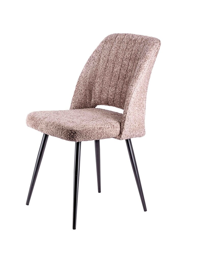 Eetkamerstoel Samora in stof teddy zacht roze**