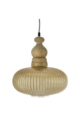 Hanglamp hout met glas