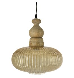 Hanglamp hout met glas