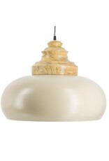 Hanglamp glas met hout sphere