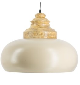 Hanglamp glas met hout sphere