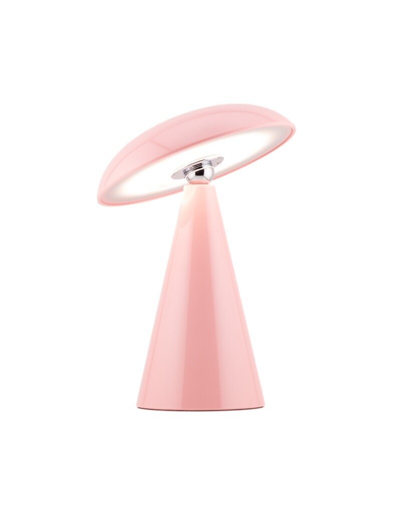 Bureaulamp Mushie LED op accu roze, afneembare kap