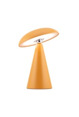 Bureaulamp Mushie LED op accu mat oker, afneembare kap