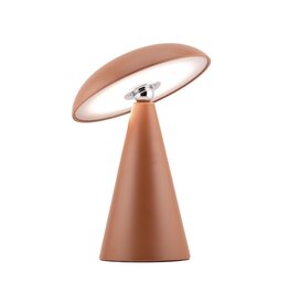 Bureaulamp Mushie LED op accu mat aubern, afneembare kap