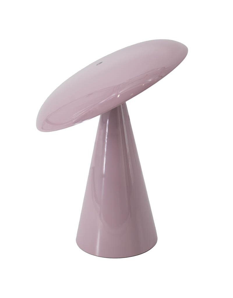 Bureaulamp Mush LED op accu lila, afneembare kap