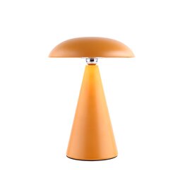 Bureaulamp Mush LED op accu mat oker, afneembare kap