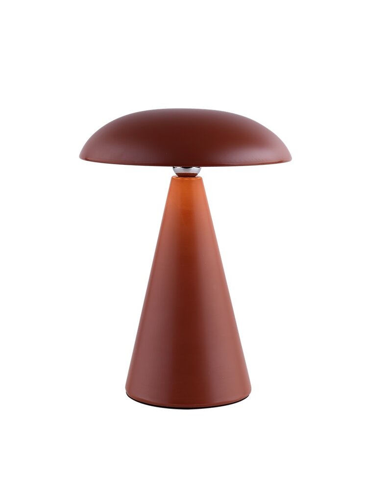 Bureaulamp Mush LED op accu mat aubern, afneembare kap