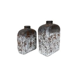 Damn Vaas Pipih set van 2 - Donker vintage
