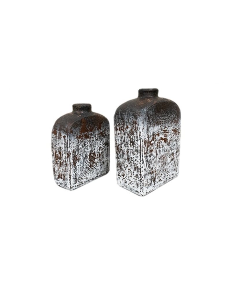 Damn Vaas Pipih set van 2 - Donker vintage