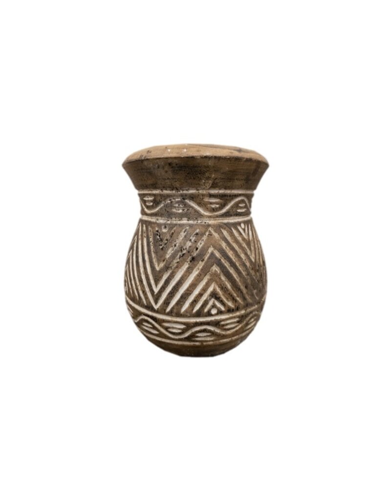 Damn Houten vaas Carving