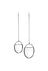 Housevitamin wandspiegel Twinning is Winning zwart 100 cm set van 2