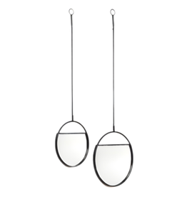 Housevitamin wandspiegel Twinning is Winning zwart 100 cm set van 2