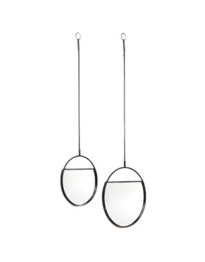 Housevitamin wandspiegel Twinning is Winning zwart 100 cm set van 2